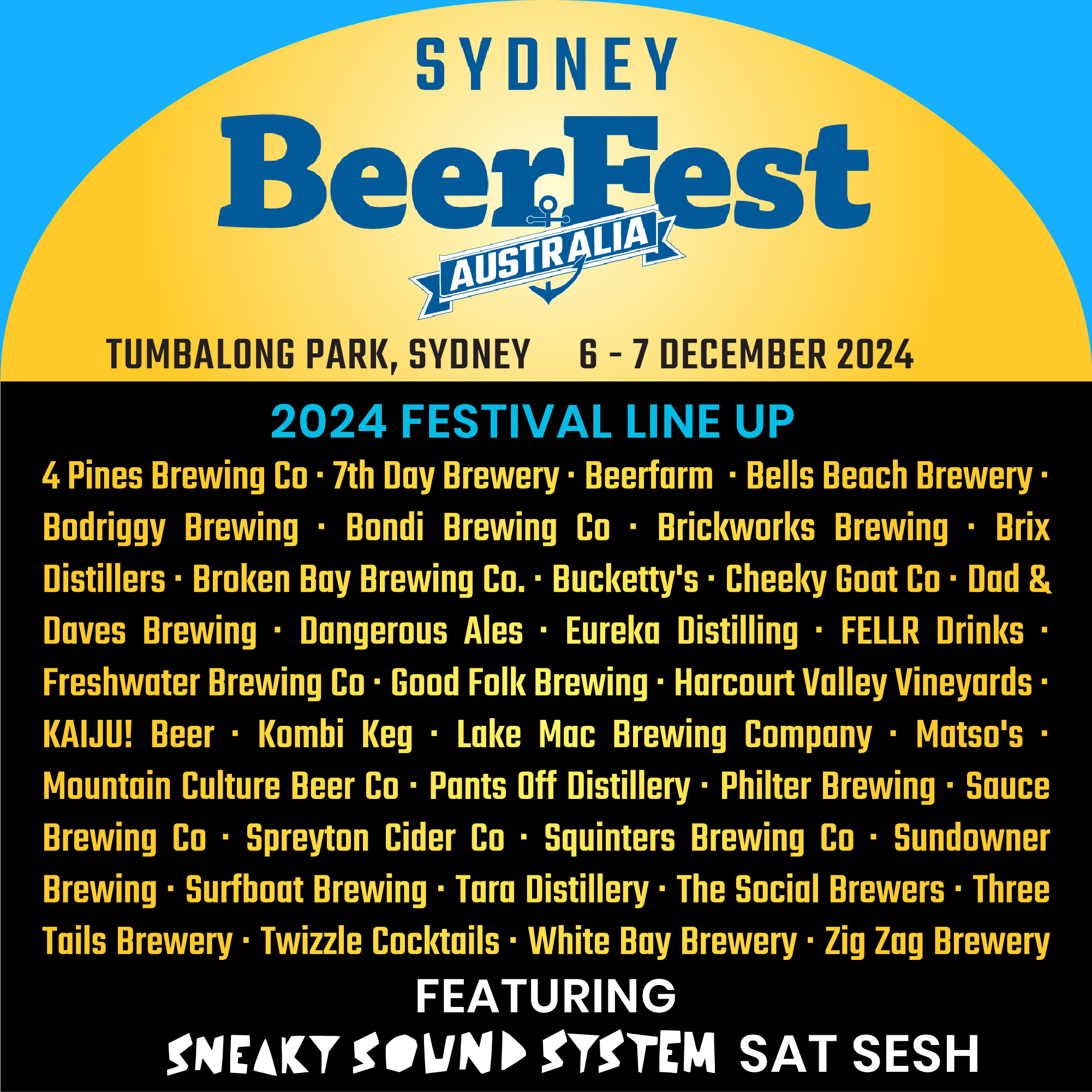 The exhibiting vendors for Sydney BeerFest 2024