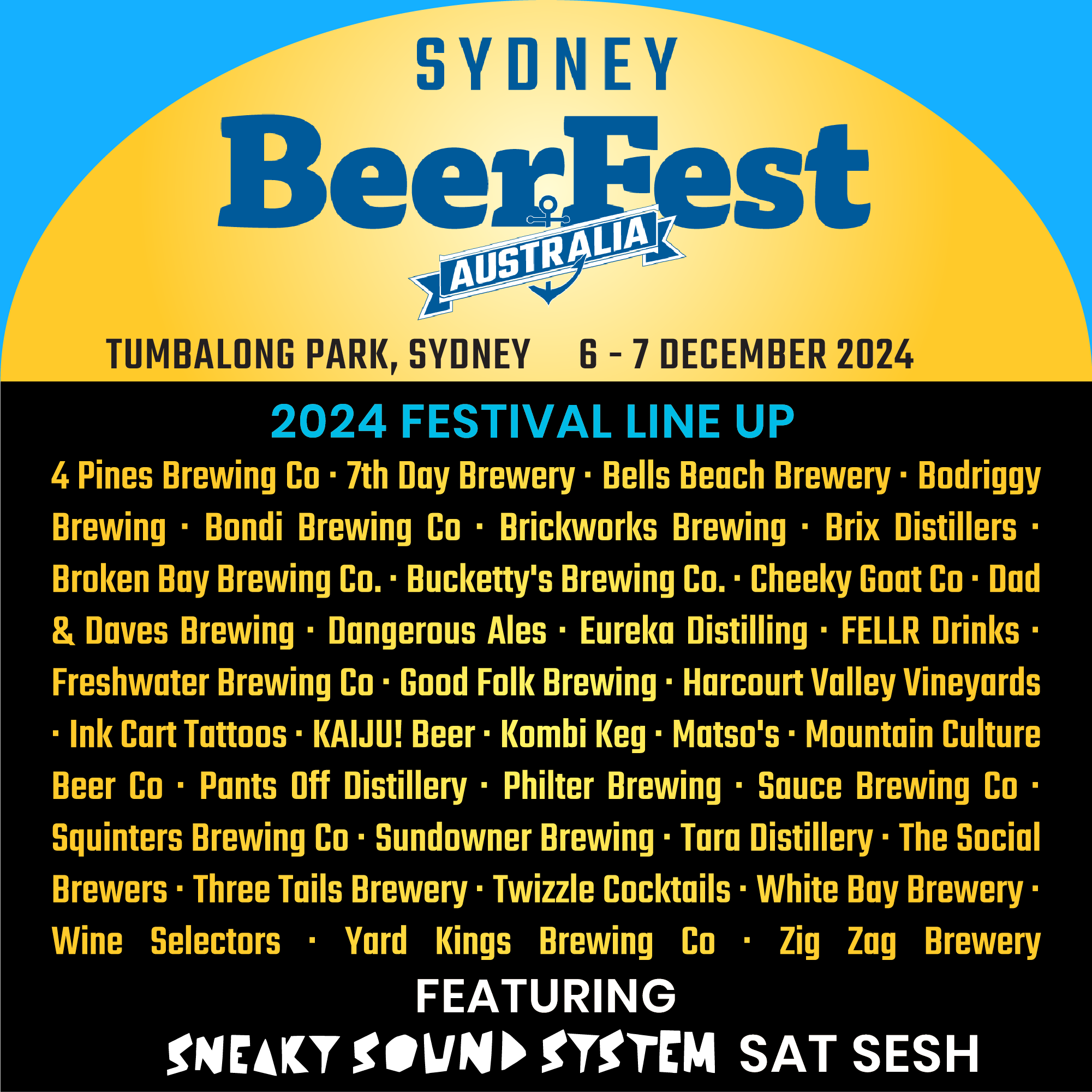 The exhibiting alcohol vendors at Sydney BeerFest