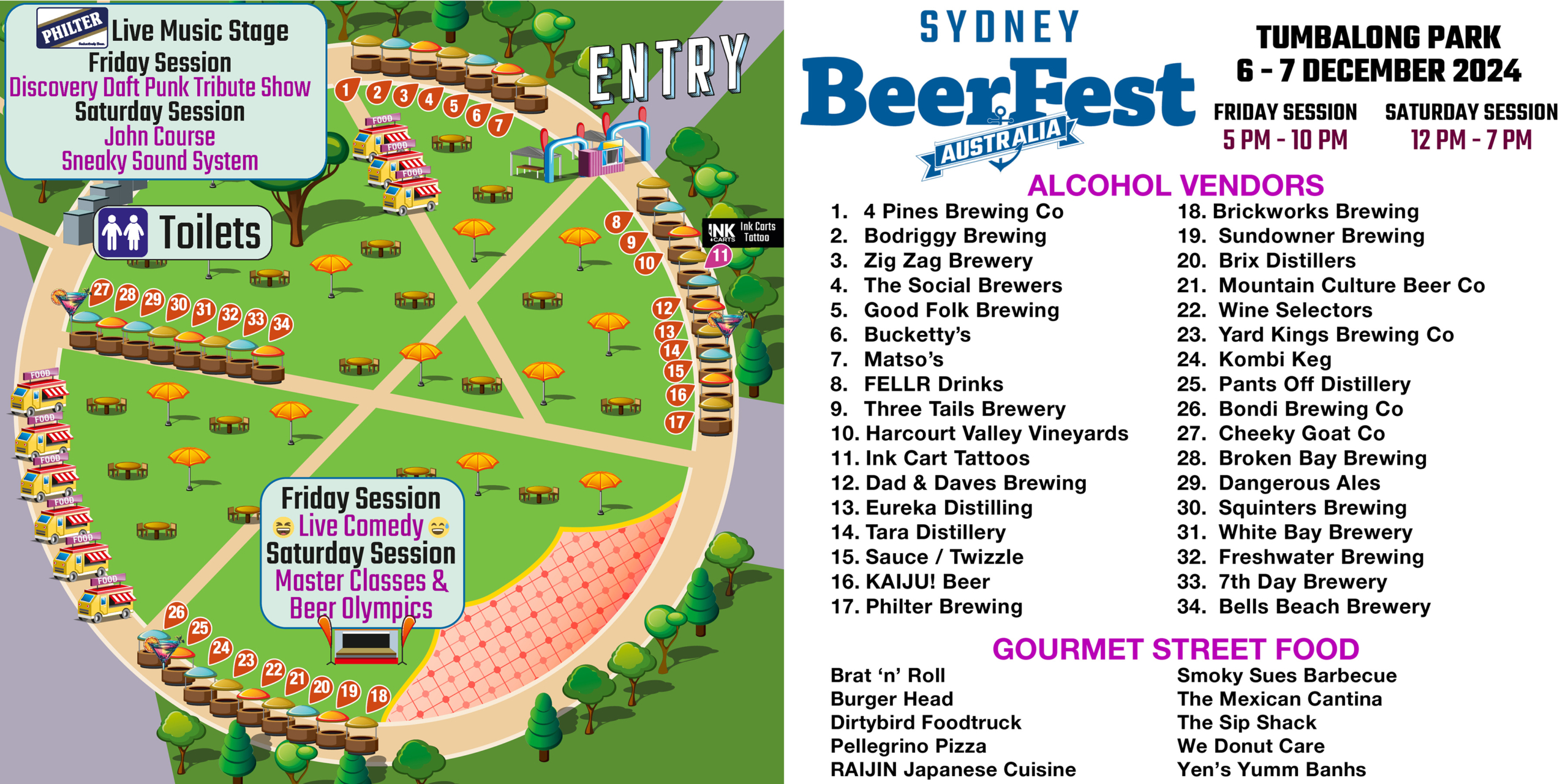 Festival map for Sydney BeerFest 2024