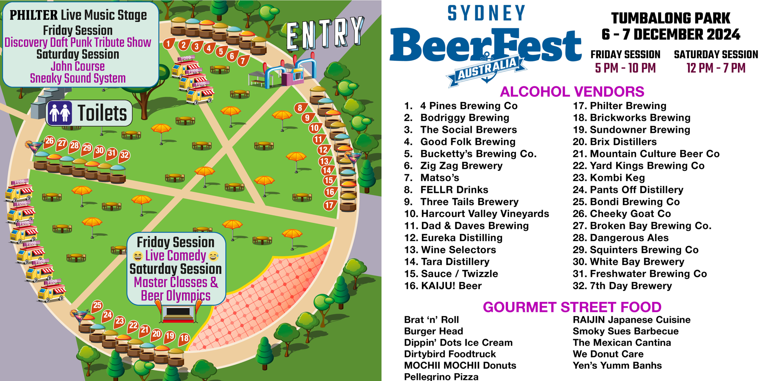 Festival map for Sydney BeerFest 2024